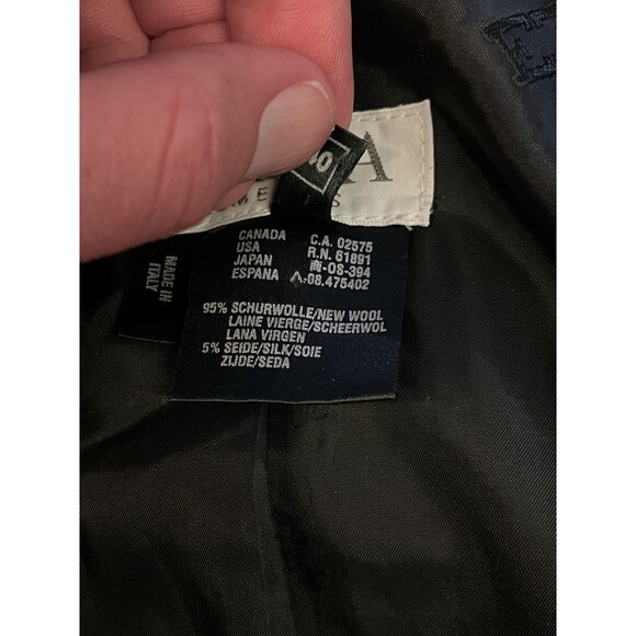 Escada Elements Blazer Jacket Womens 40 Black Pinstripe Wool Silk Made Italy - Picture 9 of 11